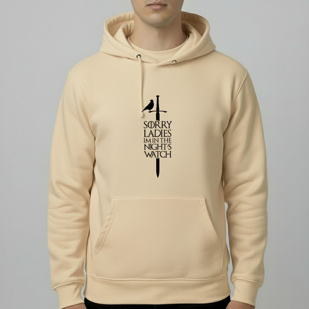 Game of Thrones “Sorry Ladies I’m on the Night Watch” Hoodie – Beige & Black
