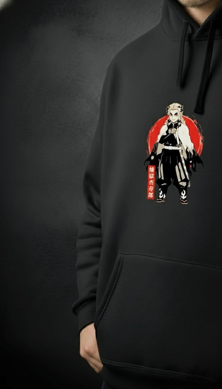 Rengoku "Flame" Anime Hoodie - Gray