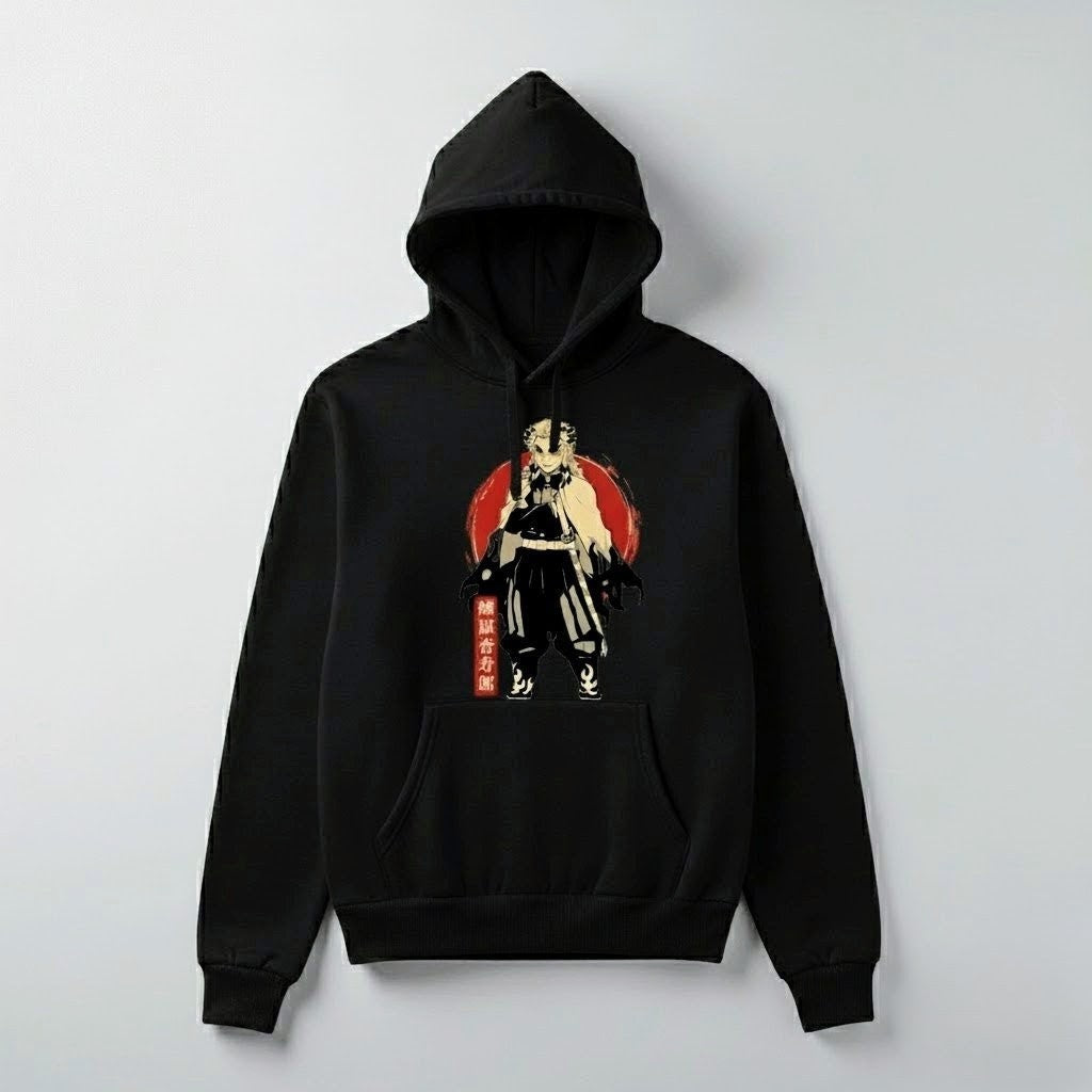 Rengoku "Flame" Anime Hoodie - Gray