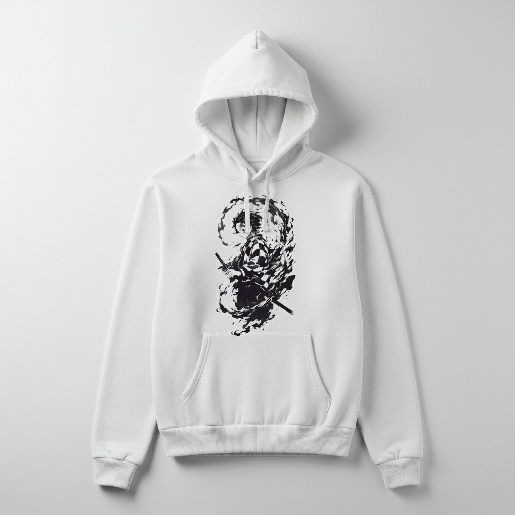 "Hinokami Kagura" Tanjiro Hoodie - White