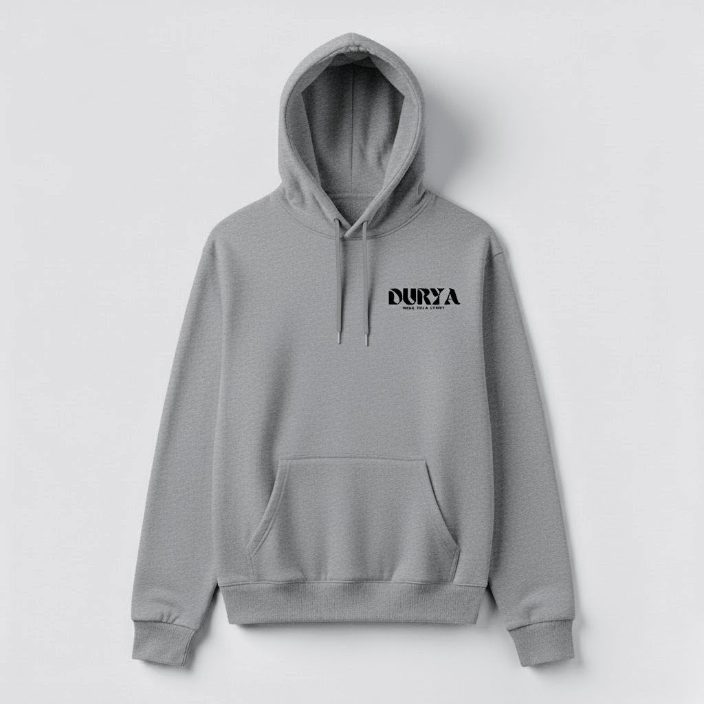 Clean Vertical Graphic Hoodie – Premium Streetwear in Black, Beige & Grey