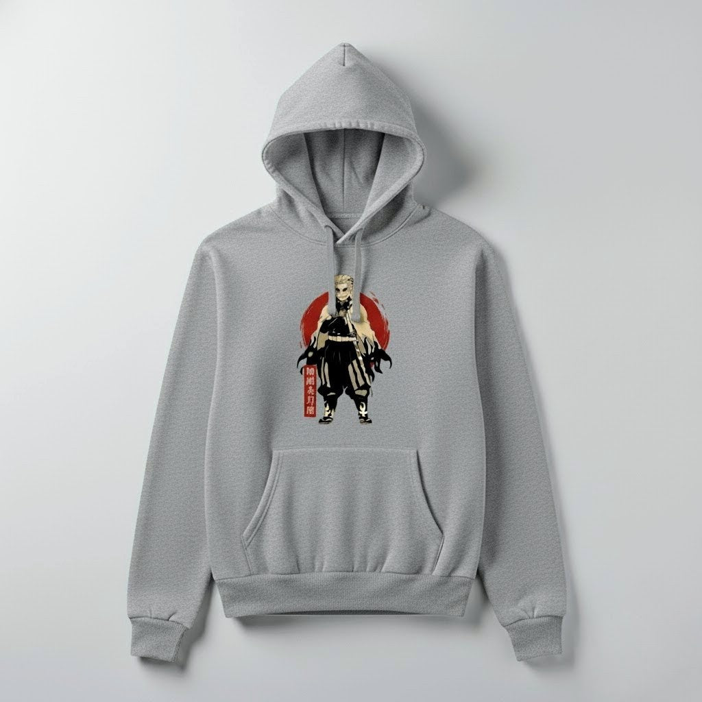Rengoku "Flame" Anime Hoodie - Gray