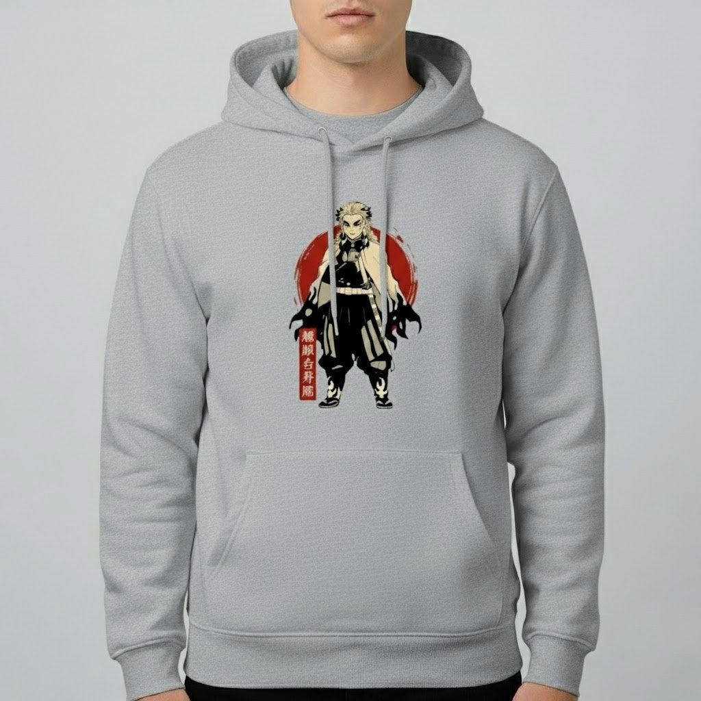 Rengoku "Flame" Anime Hoodie - Gray