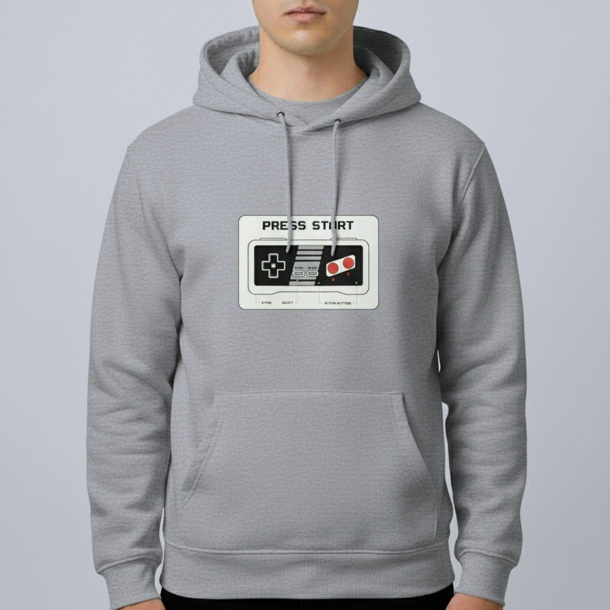 Retro Gamer “Press Start” Hoodie – Vintage Game Controller Graphic | Unisex Streetwear by Durya