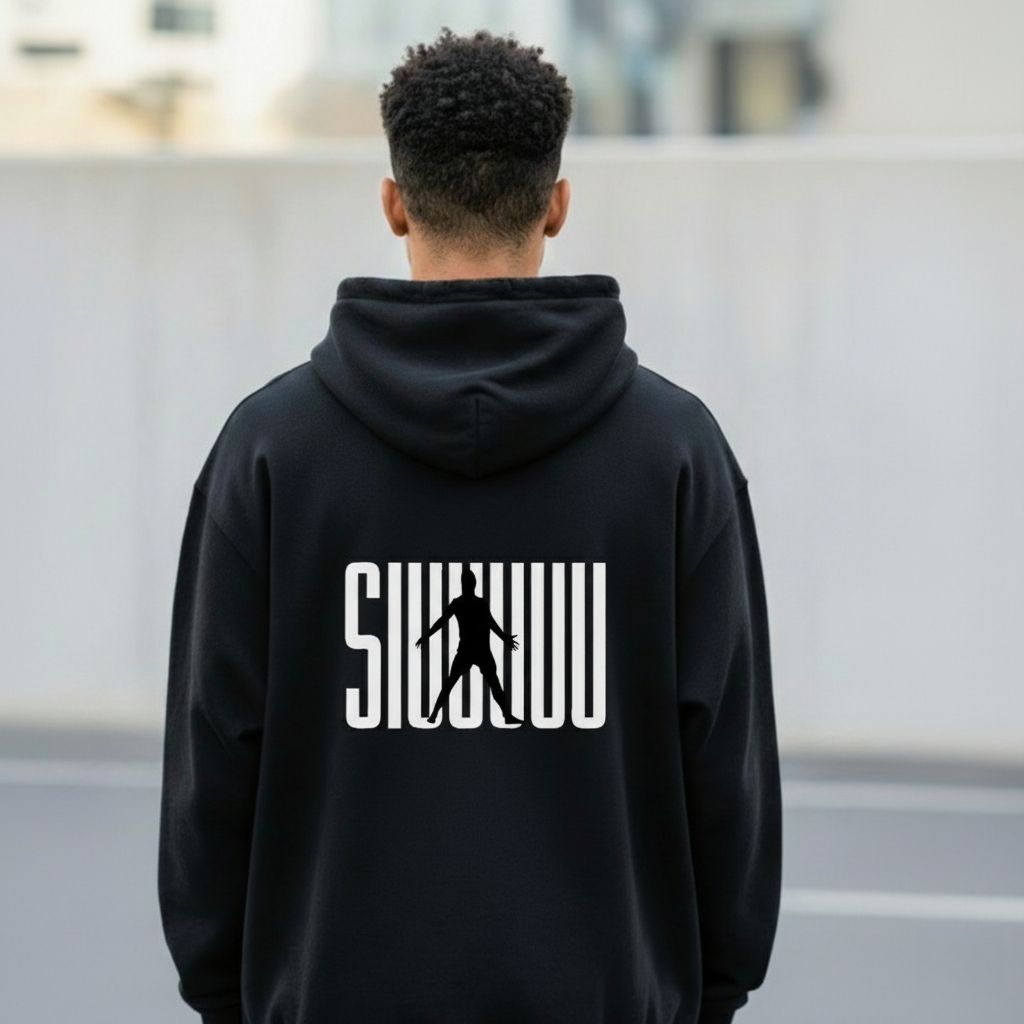 Ronaldo “Siuuu” Celebration Hoodie – Black