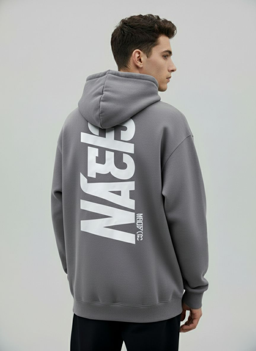 Clean Vertical Graphic Hoodie – Premium Streetwear in Black, Beige & Grey