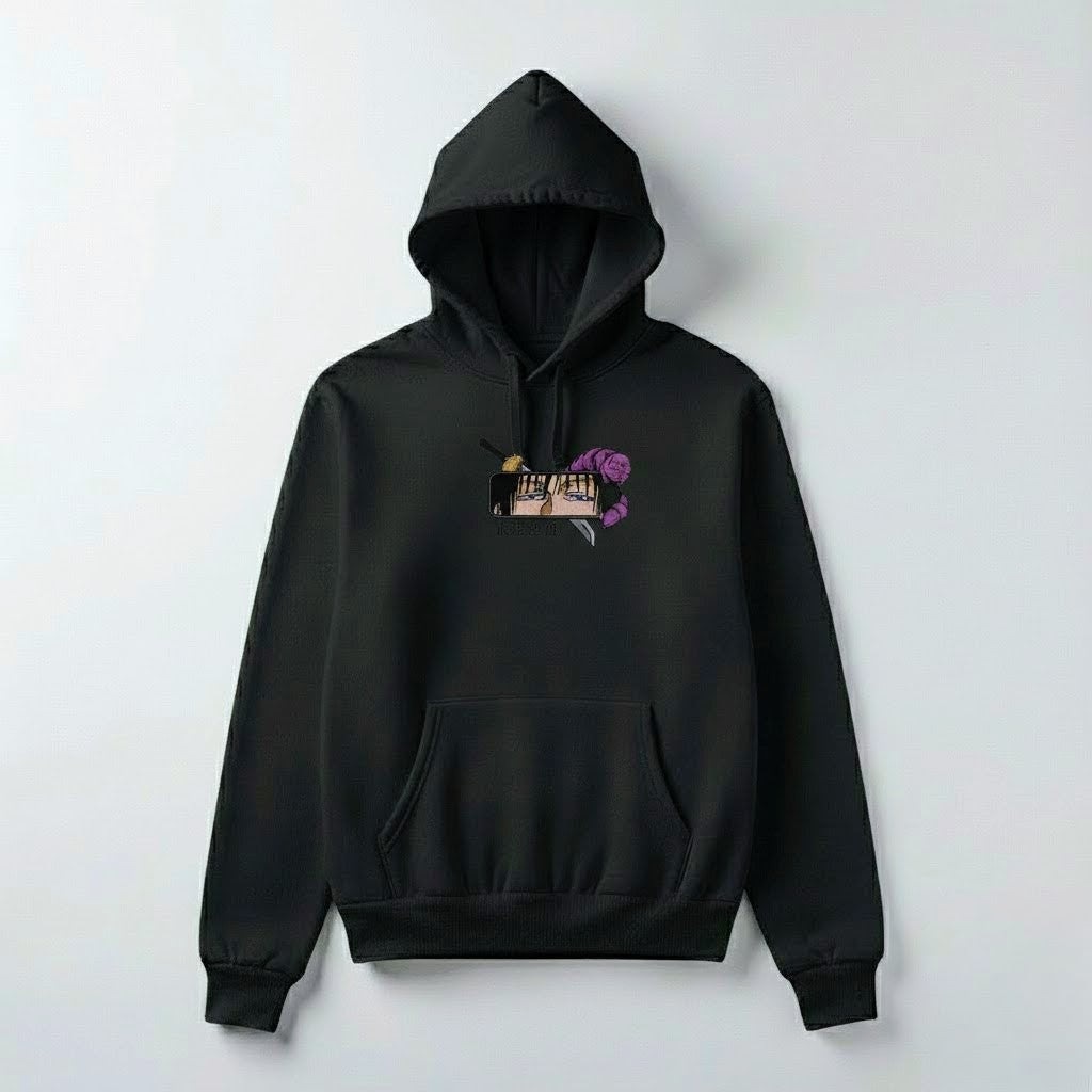 Cursed Energy Domain Hoodie – Inspired Graphic Anime Pullover (Cream, Black & White)