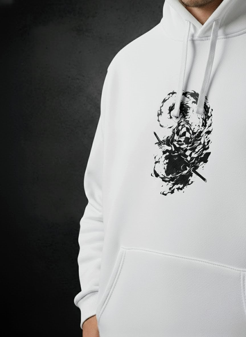 "Hinokami Kagura" Tanjiro Hoodie - White
