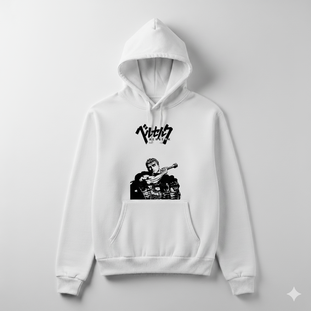Berserk White Hoodie | Premium Anime Streetwear