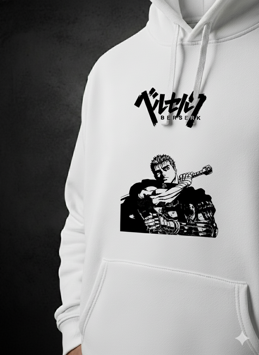 Berserk White Hoodie | Premium Anime Streetwear