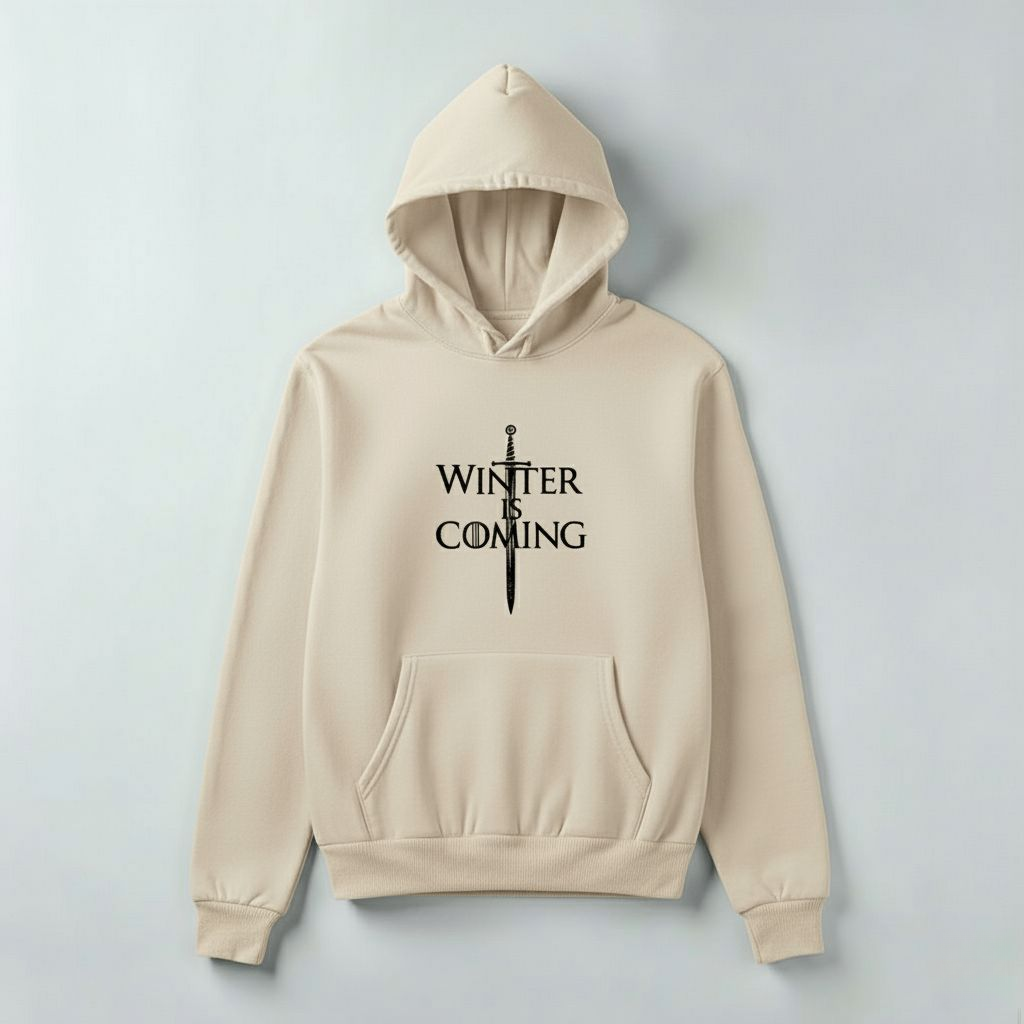 Game of Thrones “Winter Is Coming” Hoodie – Beige & Black | Stark Hoodie