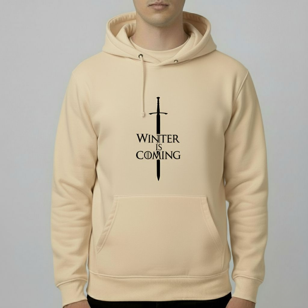 Game of Thrones “Winter Is Coming” Hoodie – Beige & Black | Stark Hoodie